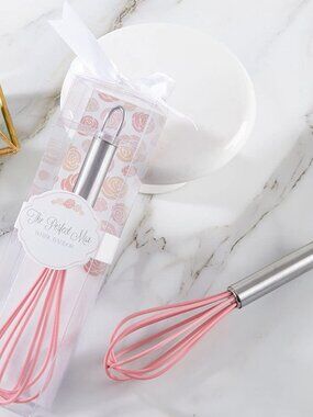 New Kate Aspen "The Perfect Mix" Mini Pink Kitchen Whisk